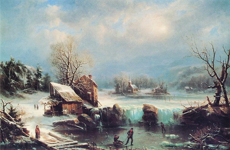 Regis-Francois Gignoux Mid-Winter Moonlight Germany oil painting art